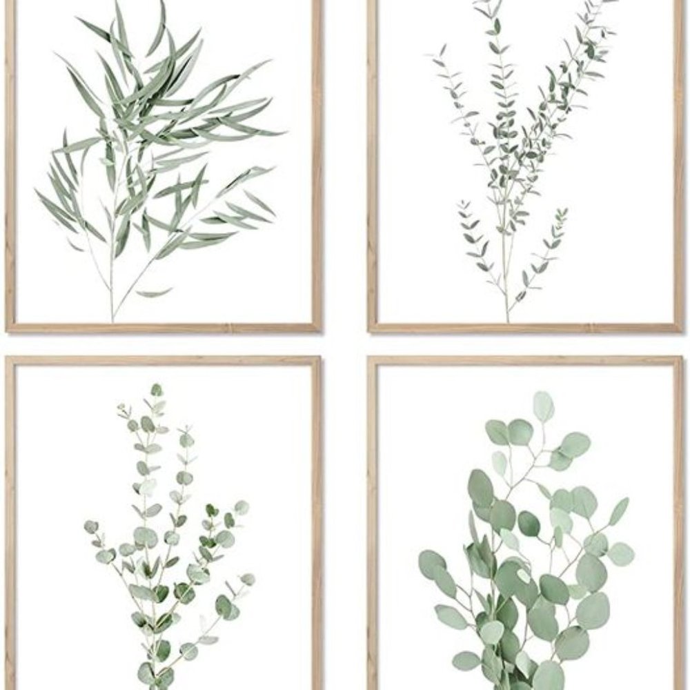Botanical Wall Art Prints Set of 4 Sage Green Plant Wall Decor for Bedroom Wall